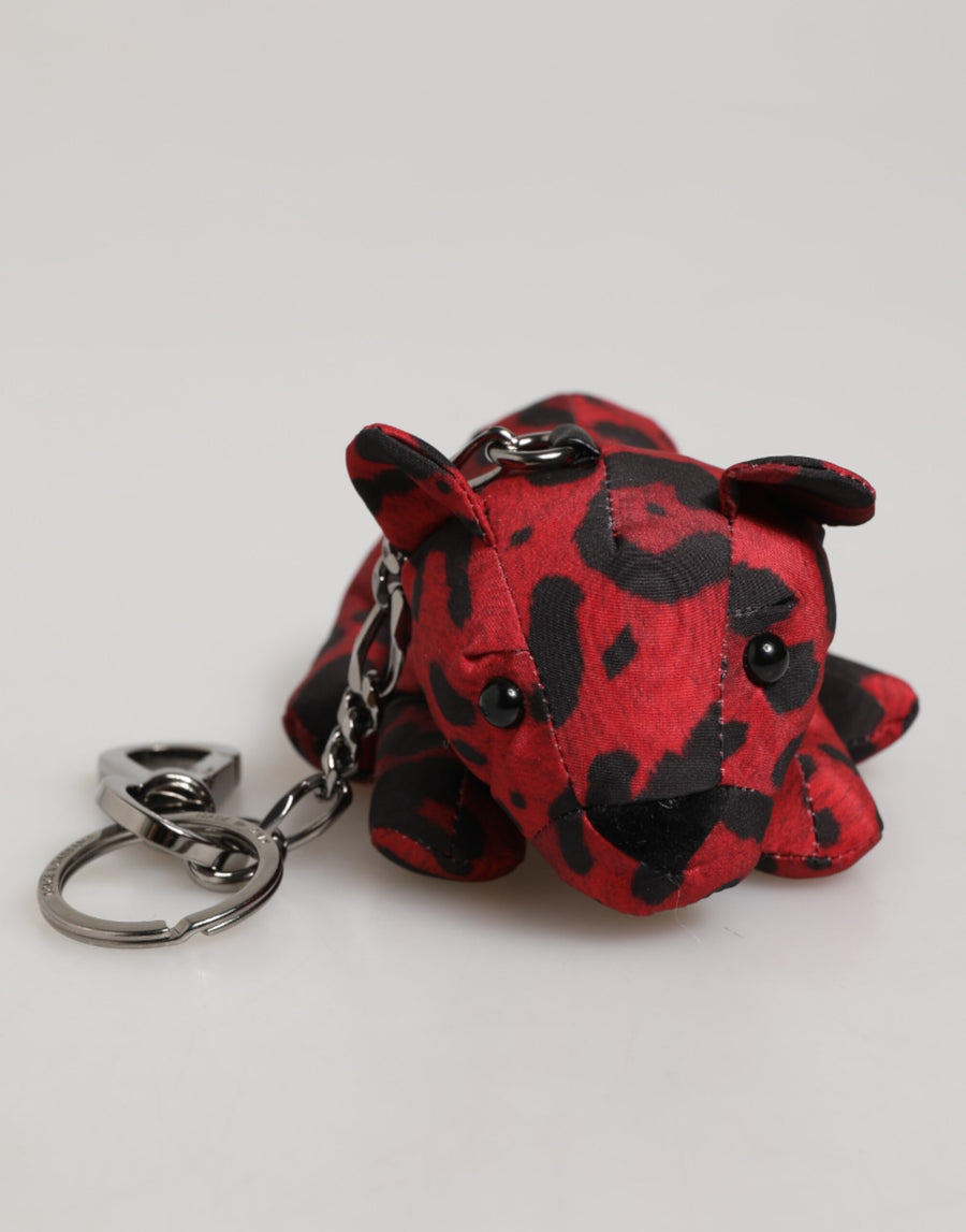 Red Black Polyester Animal Silhouette Bag Keychain Keyring And Accessory