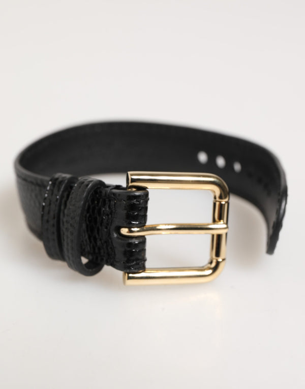Dolce & Gabbana Leather (Embossed Cocco Pattern) belt in black