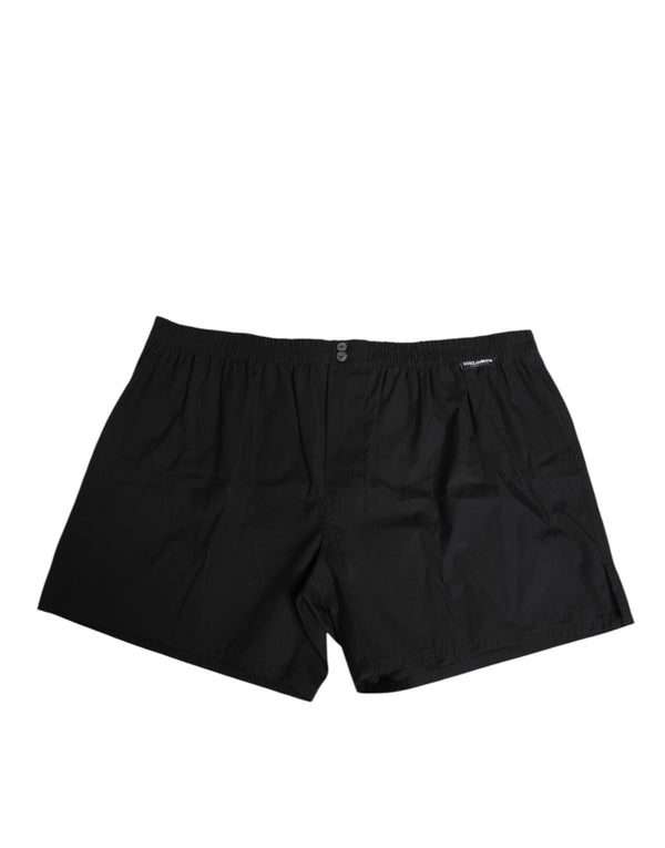 Dolce & Gabbana 100% Cotton swim shorts in black