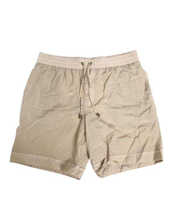 Dolce & Gabbana 100% Nylon swim shorts in beige
