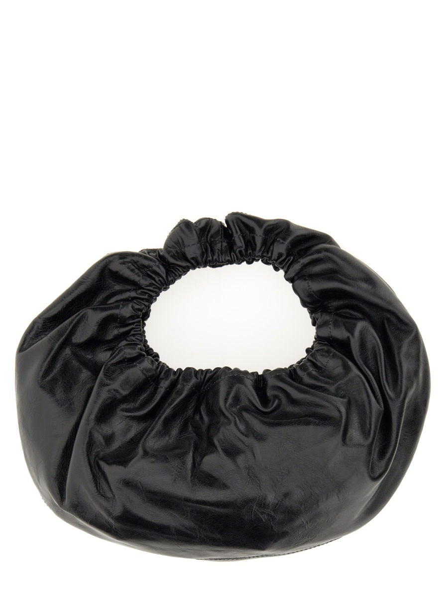 Small Crescent Bag Black Cow Leather Handbags