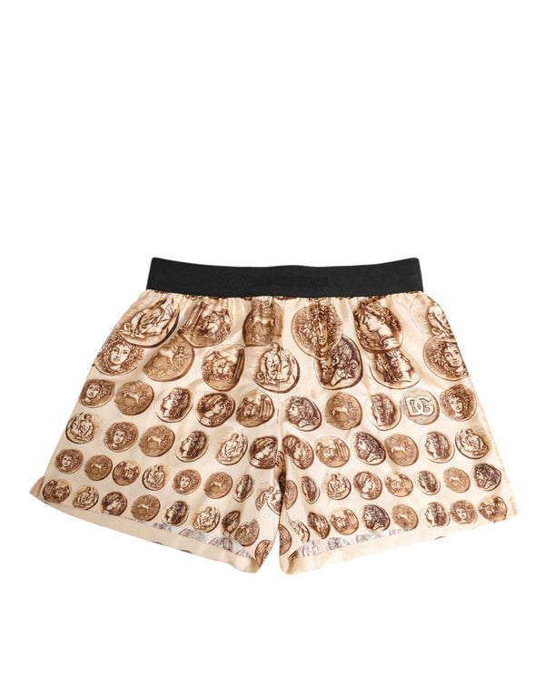 Dolce & Gabbana 100% Silk swim shorts in beige