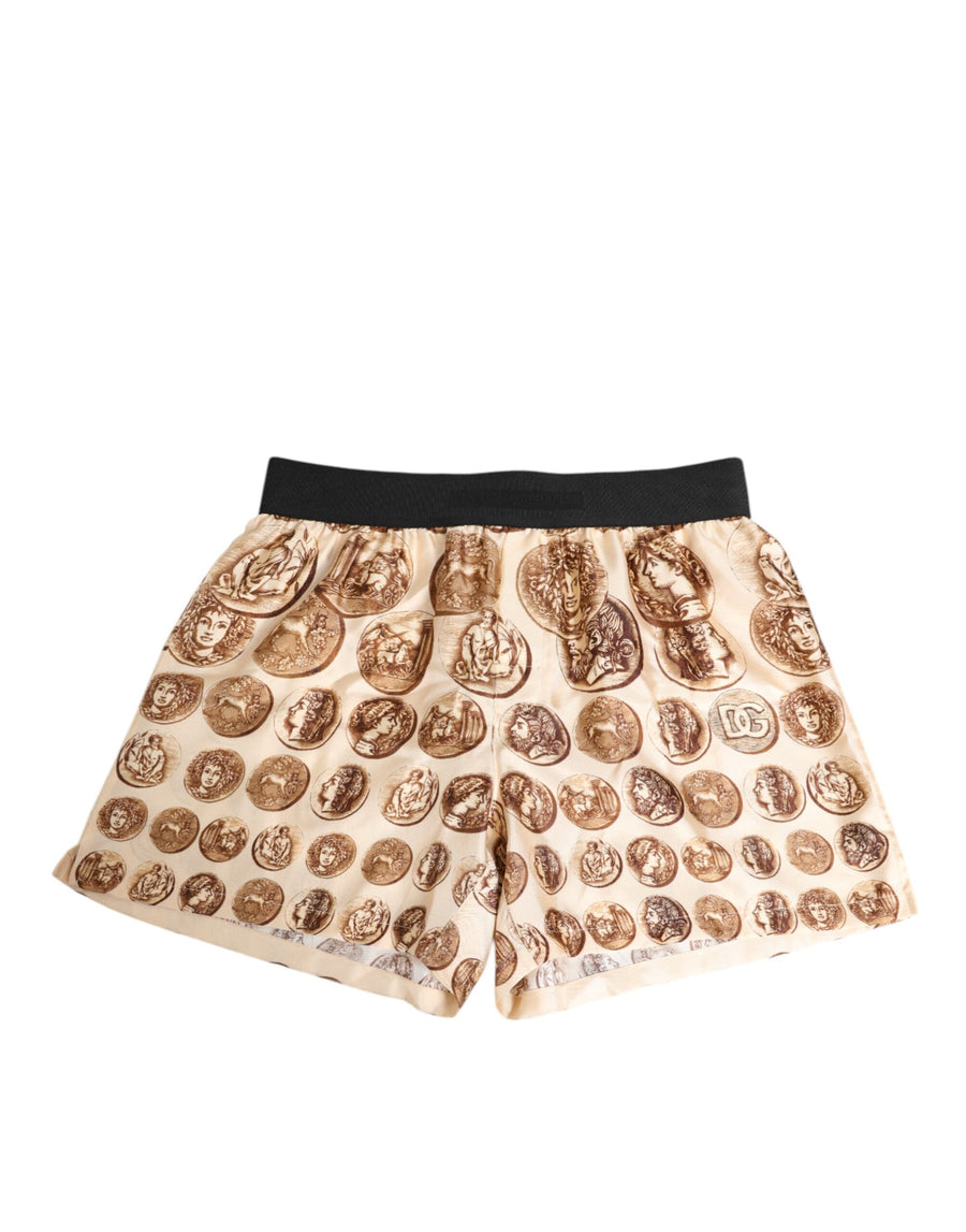 Dolce & Gabbana 100% Silk swim shorts in beige