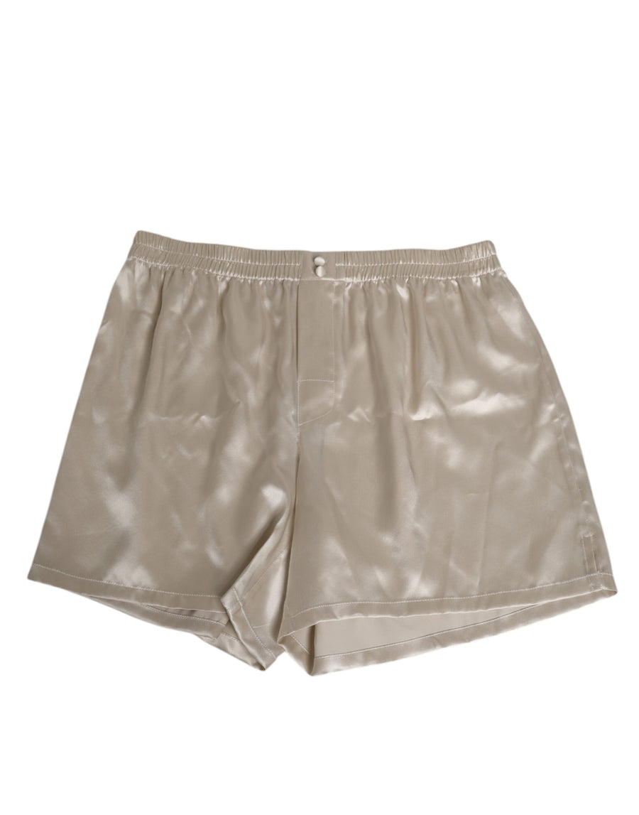 Dolce & Gabbana 100% Silk swim shorts in beige
