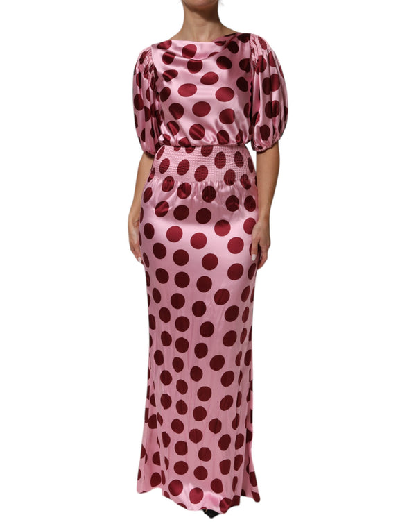 Dolce & Gabbana 96% Silk maxi dress in pink
