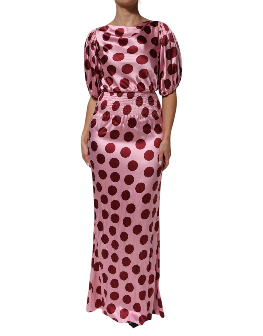 Dolce & Gabbana 96% Silk maxi dress in pink