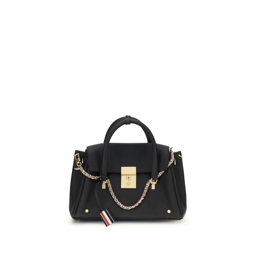 Thom Browne 100% Calf Leather Bos Taurus top handle bag in black