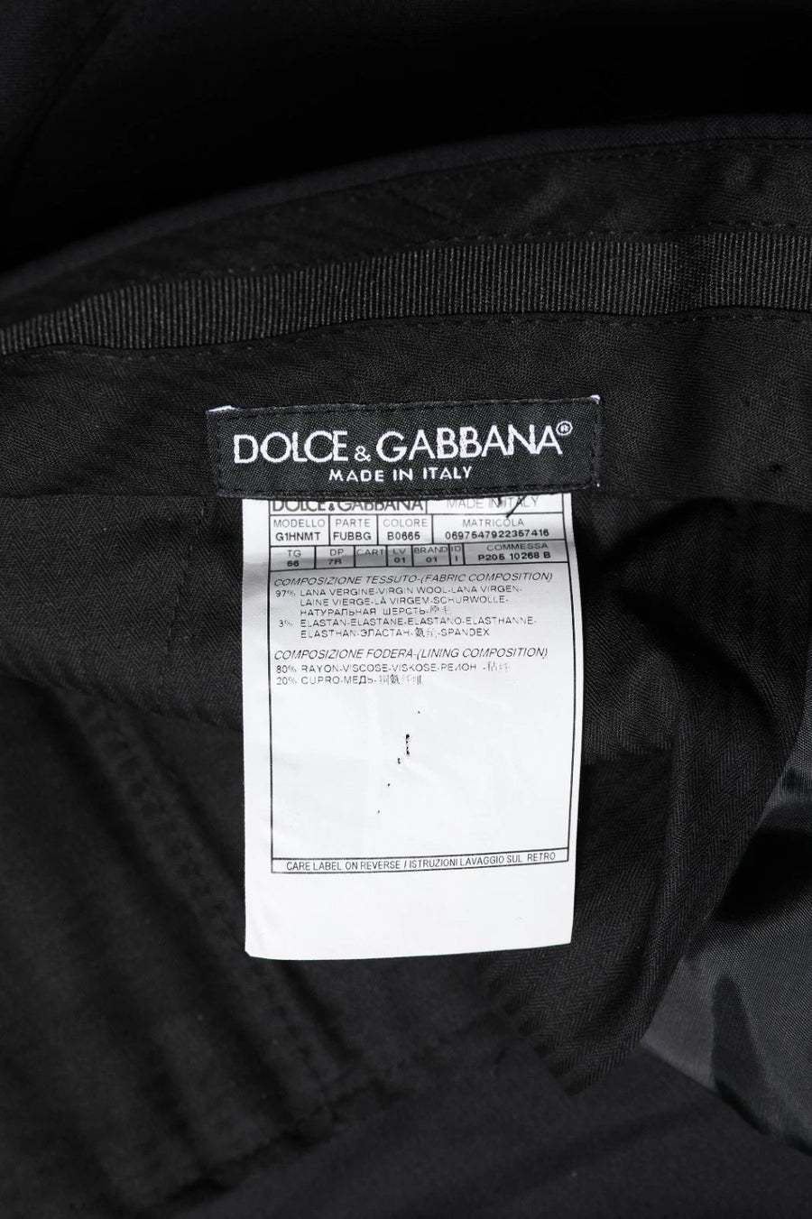 Dolce & Gabbana 97% Virgin Wool trousers in black
