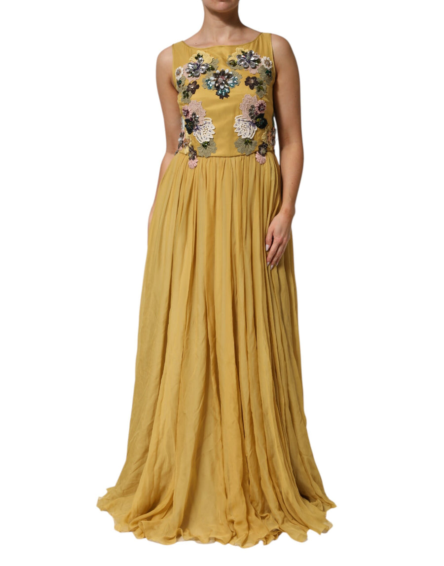Dolce & Gabbana 100% Silk (Chiffon) dress in yellow