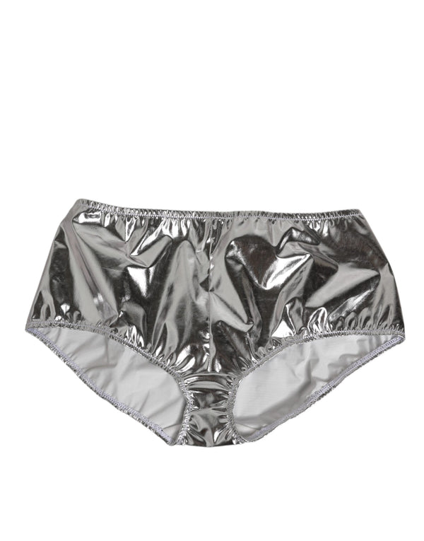 Dolce & Gabbana 84% Polyester bikini bottom in silver
