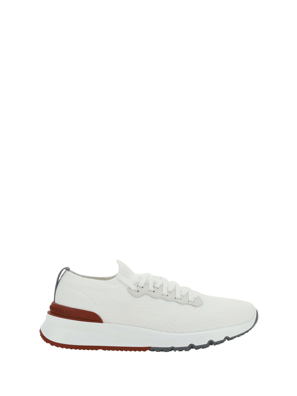 Brunello Cucinelli Upper: 100% Cotton; Sole: 100% Rubber sneaker in white