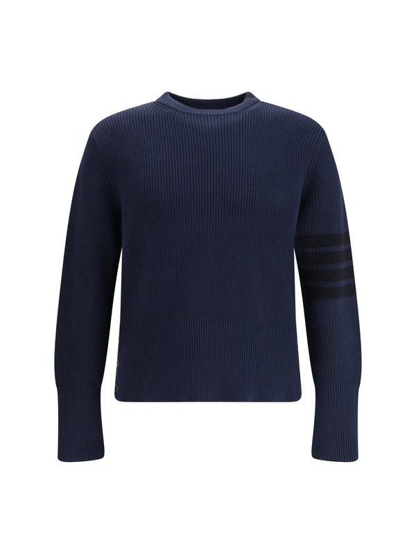 Thom Browne 100% Cotton sweater in navy