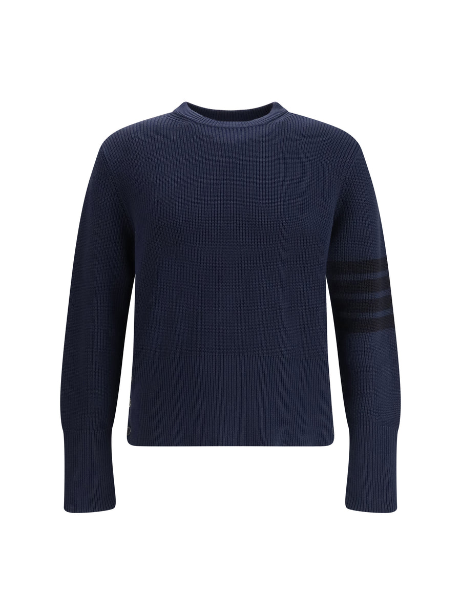 Thom Browne 100% Cotton sweater in navy