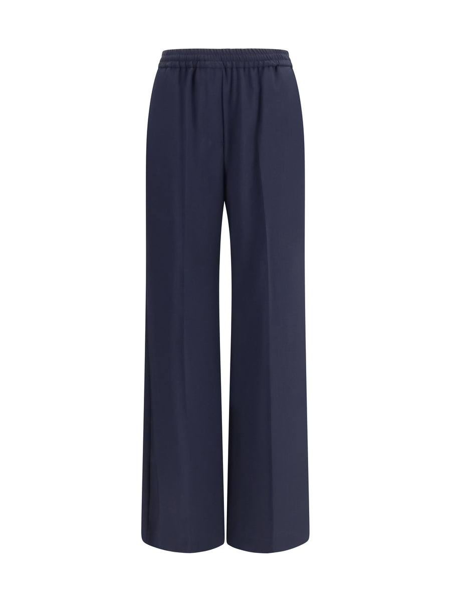 Max Mara Weekend 100% Fleece Wool Ovis Aries trousers in navy