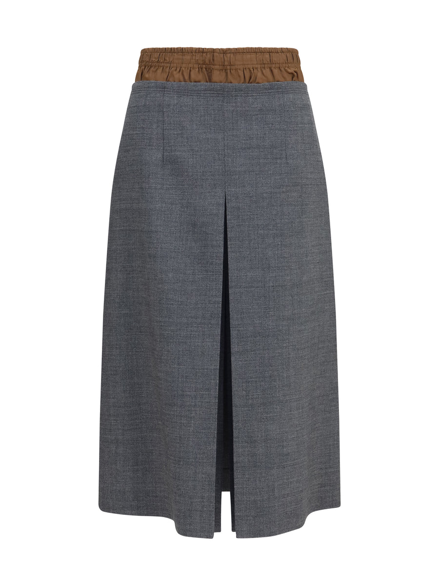 Prada 100% Merino Wool Ovis Aries skirt in gray