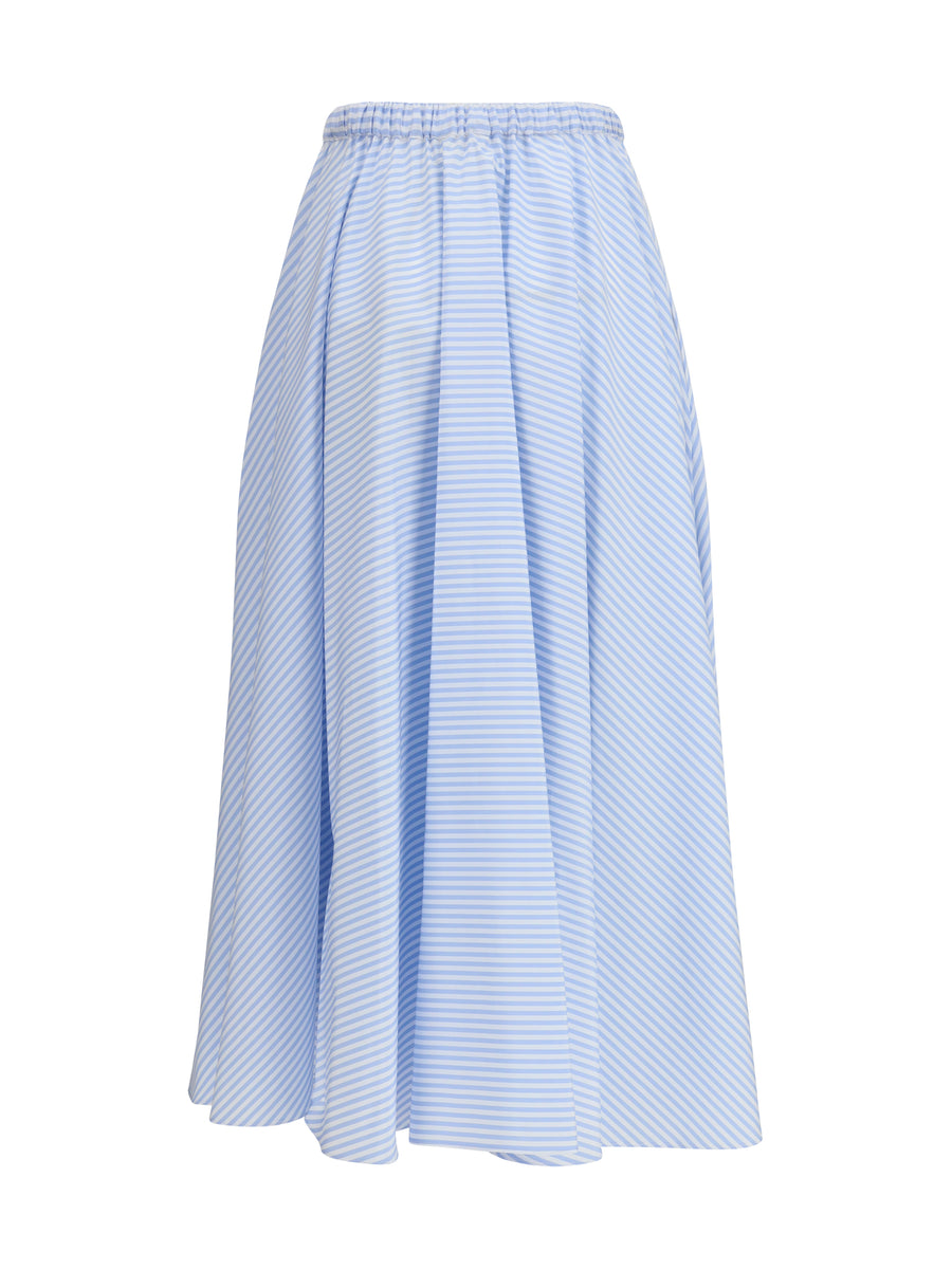 Long Skirt Locorotondo Light Blue Cotton