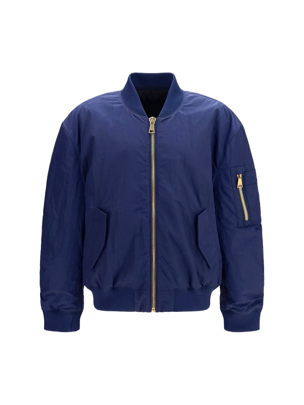 Balmain 100% Polyamide bomber jacket in navy