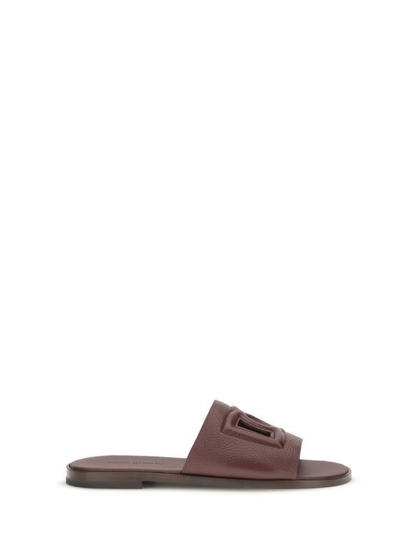 Dolce & Gabbana 100% calf leather (Bos Taurus) sandals in bordeaux