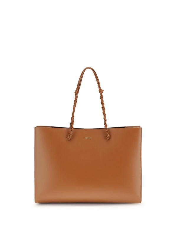 Jil Sander 100% Calf Leather Bos Taurus tote bag in tan