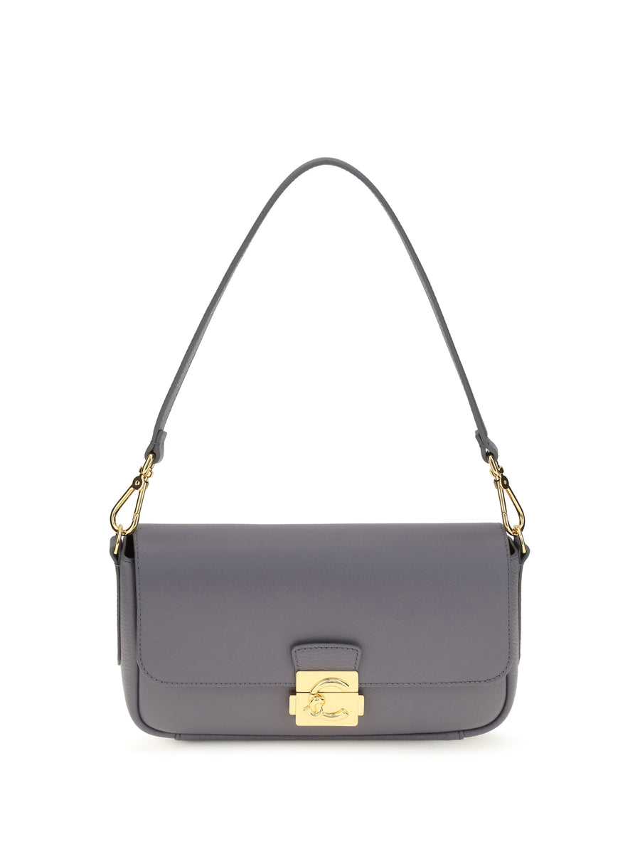 Coccinelle 100% calf leather Bos Taurus shoulder bag in gray