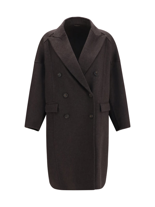 Cashmere Coat Marrone Kashmir/capra Hircus