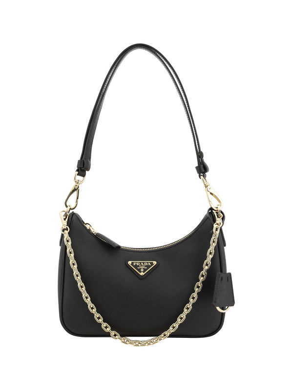 Prada 100% Calf Leather Bos Taurus shoulder bag in black