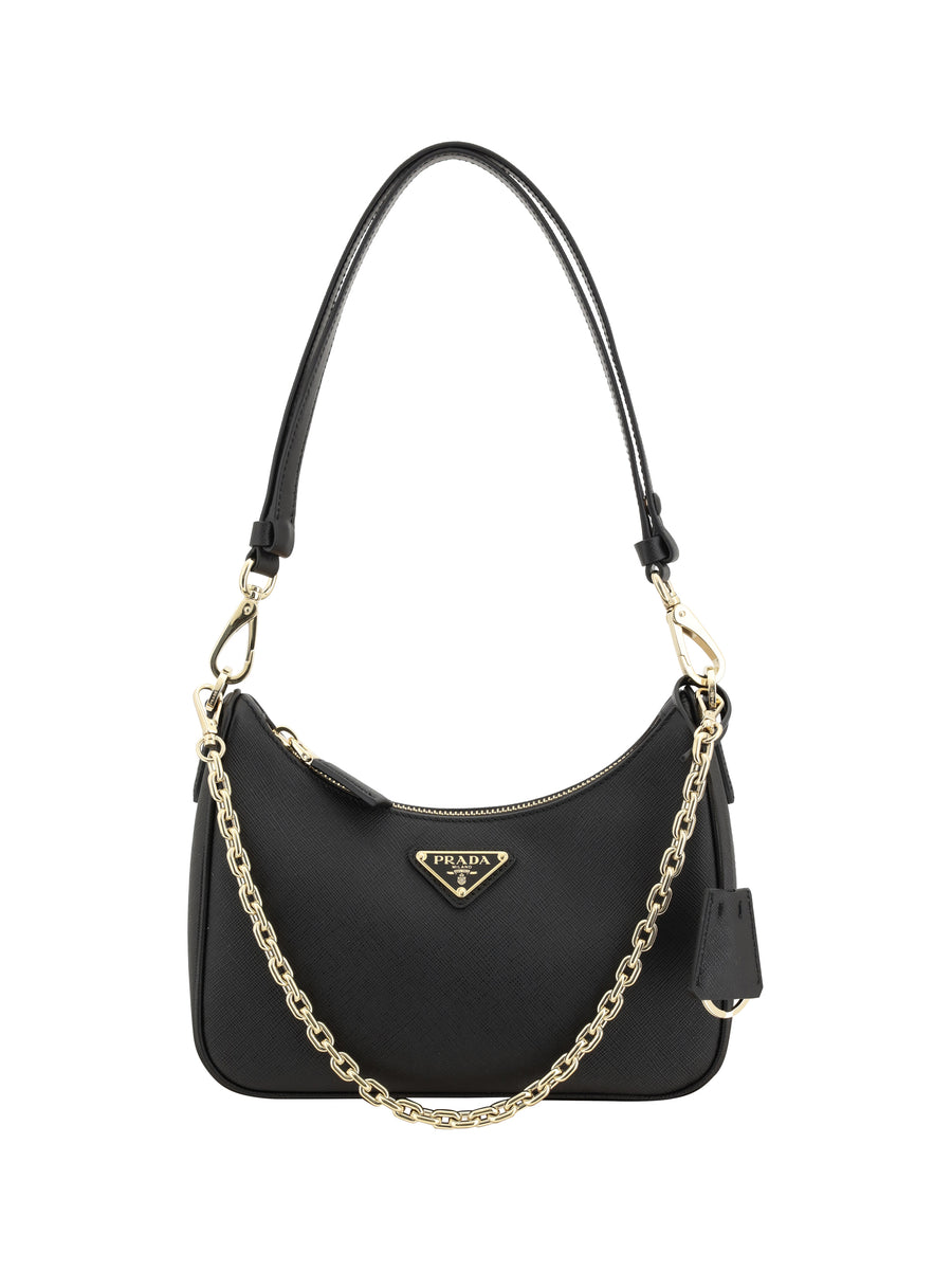 Shoulder Bag Lux Saffiano Leather Black Calf