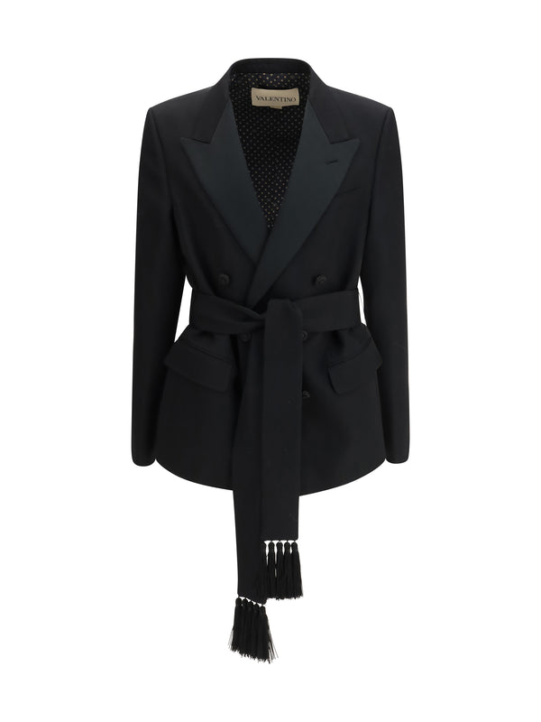 Valentino Outer: 100% fleece wool (Ovis Aries) blazer in black