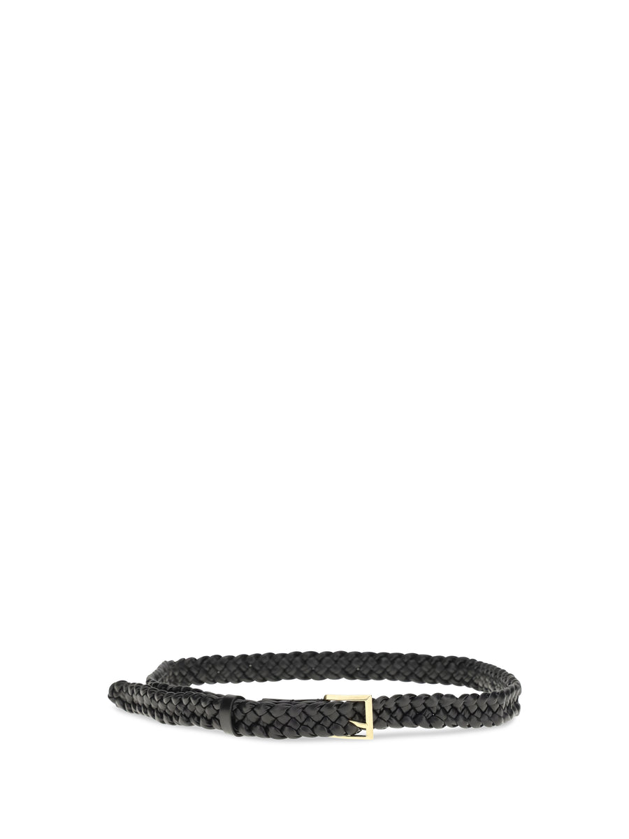 Leather Belt Solo Black-Brass Vibrato Calf