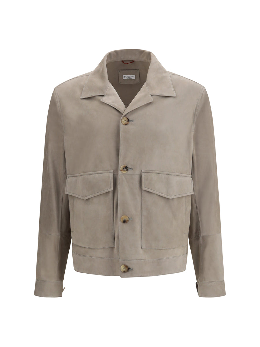 Brunello Cucinelli 100% Calf Leather Bos Taurus jacket in beige