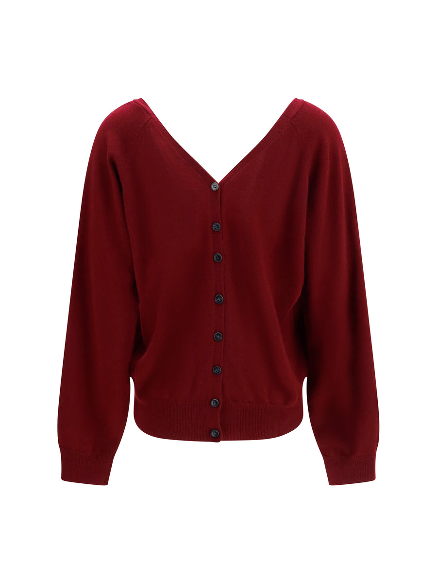 Cashmere Cardigan Deep Plum (capra Hircus)