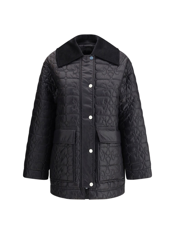 Ganni 100% Nylon down jacket in black