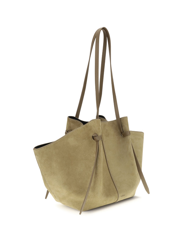 Shoulder Bag Suede Leather Fennel Calf
