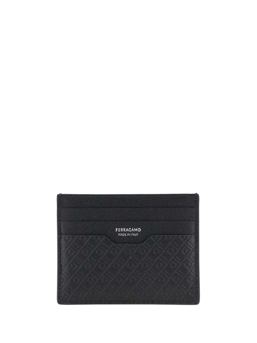 Card Holder Black Leather Calf Umbrellas