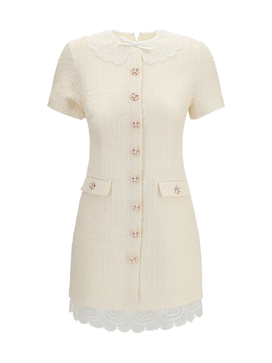 Self-Portrait 75% Polyester mini dress in beige