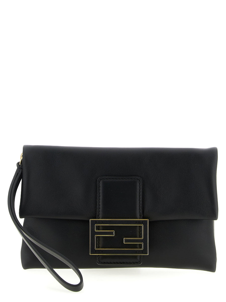 Fendi Mamma Baguette Clutch — Black