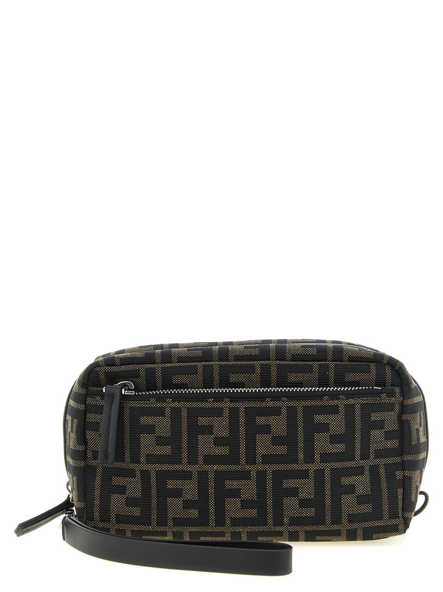 Fendi FF Zucca Jacquard Travel Wallet — Black