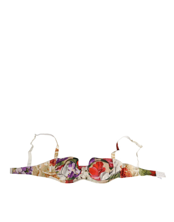 Dolce & Gabbana 89% Silk balconette bra in multicolor