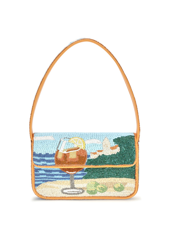 Staud 100% Rayon shoulder bag in orange