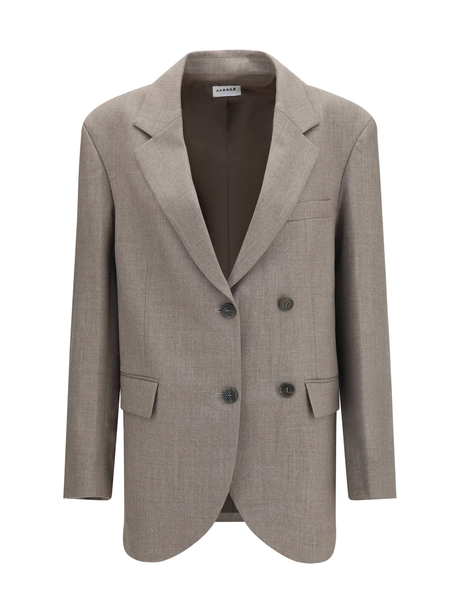 P.A.R.O.S.H. 98% Fleece Wool Ovis Aries blazer in gray