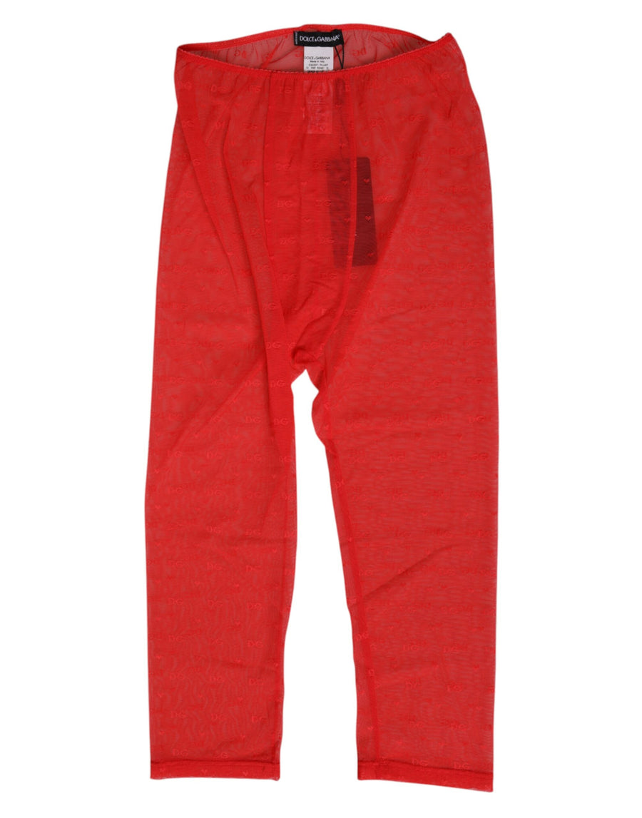 Dolce & Gabbana 93% Nylon leggings in red