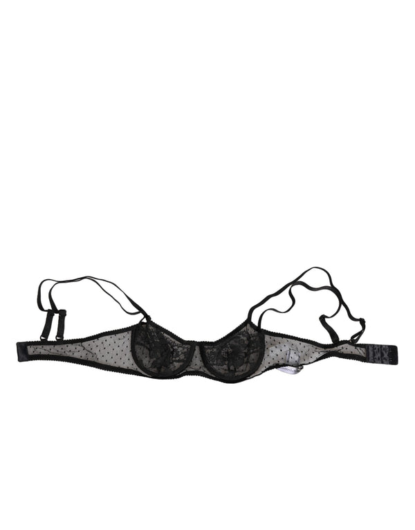 Black Floral Underwired Balconette Bra Underwear Co+pa+vi Clothing