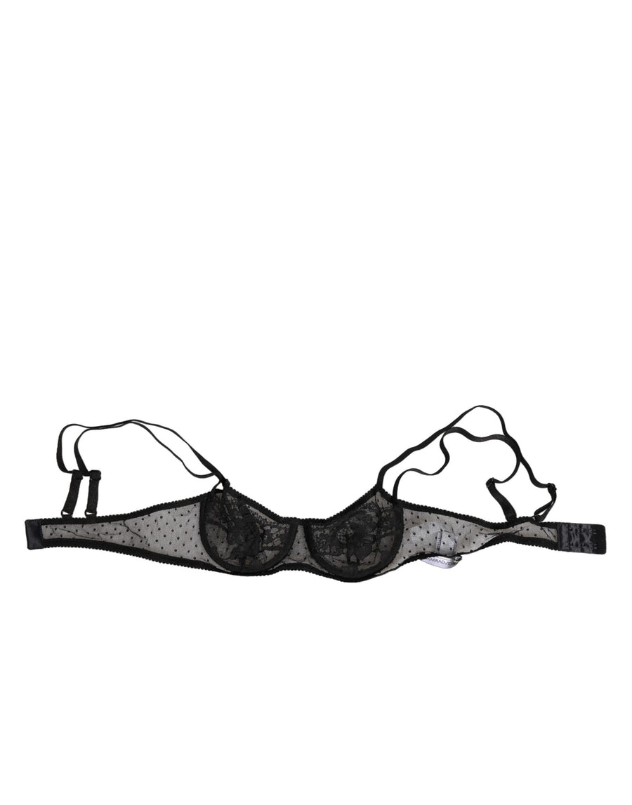 Black Floral Underwired Balconette Bra Underwear Co+pa+vi Clothing
