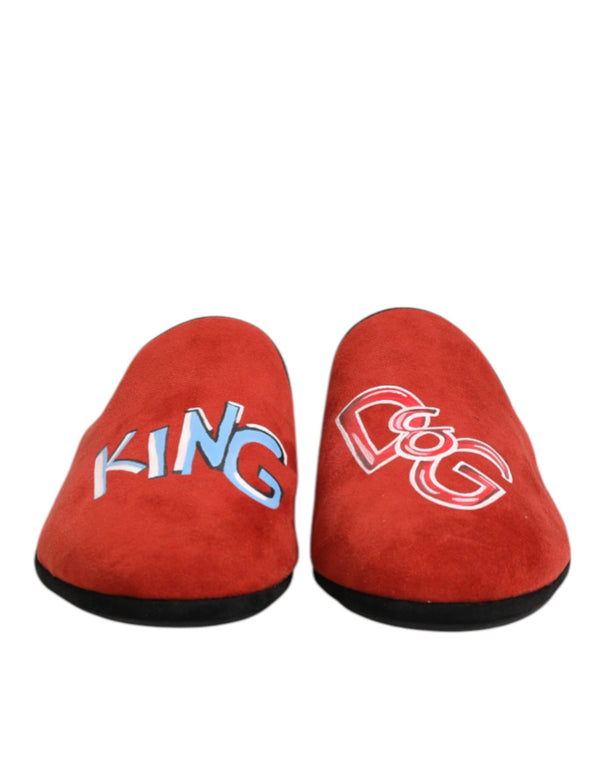 Dolce & Gabbana 100% Goat (exterior); 52% Cotton slipper in red