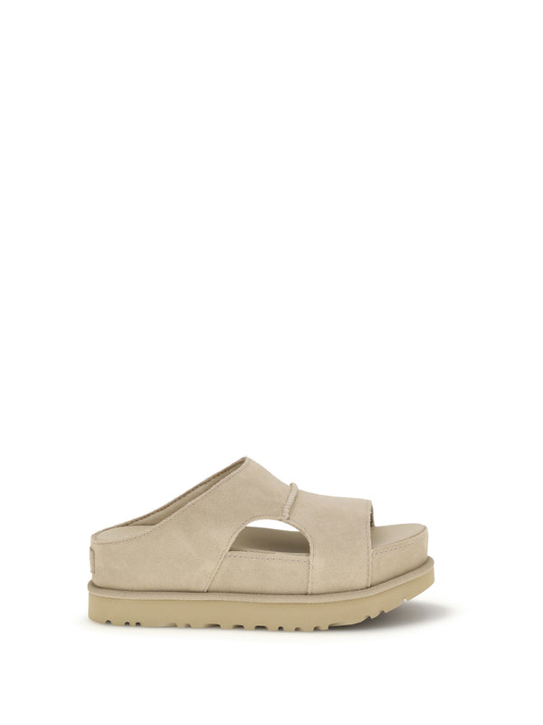 UGG Upper: 100% calf leather; Sole: 100% rubber sandals in beige