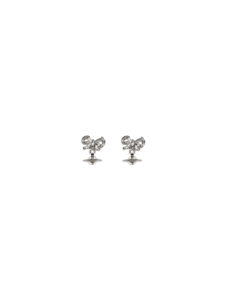 Octavie Earrings Platinum / White, Clear Cz Silver
