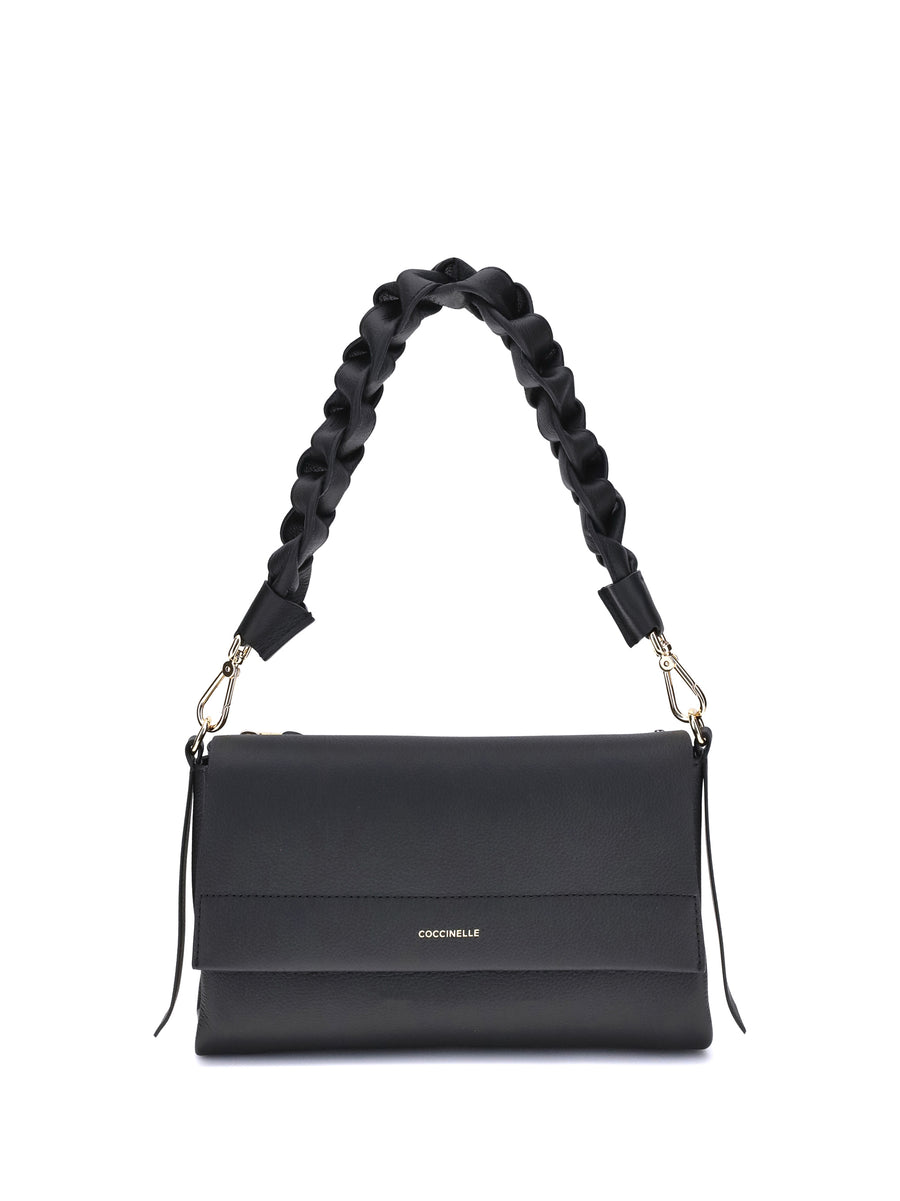 Coccinelle 100% Calf Leather Bos Taurus shoulder bag in black