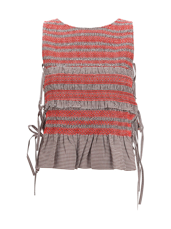 Ganni 97% Cotton; 3% Elastane tank top in red