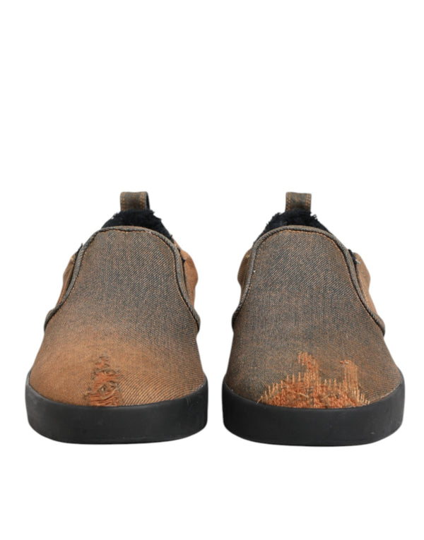 Dolce & Gabbana 90% Cotton sneaker in brown