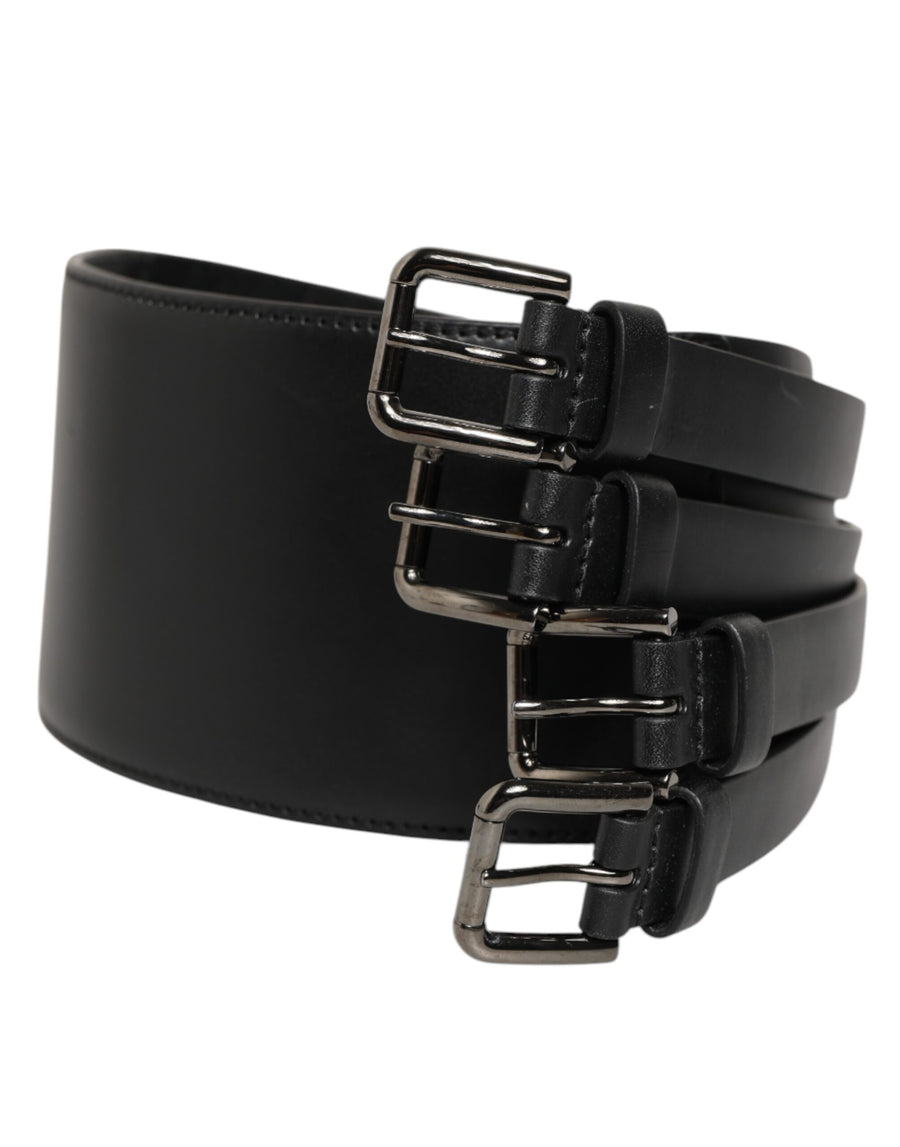 Dolce & Gabbana 100% calf leather belt in black